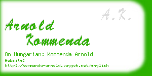 arnold kommenda business card